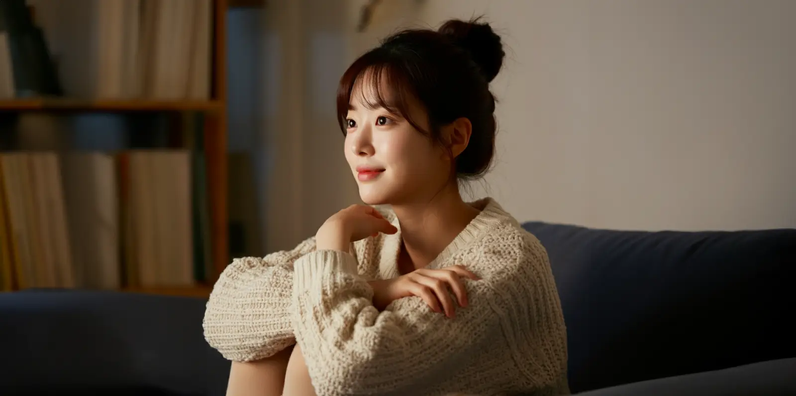 넷플릭스를 시청중인 여성