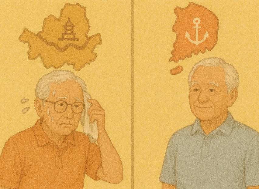 서울 노인과 부산 노인을 보여주는 이미지