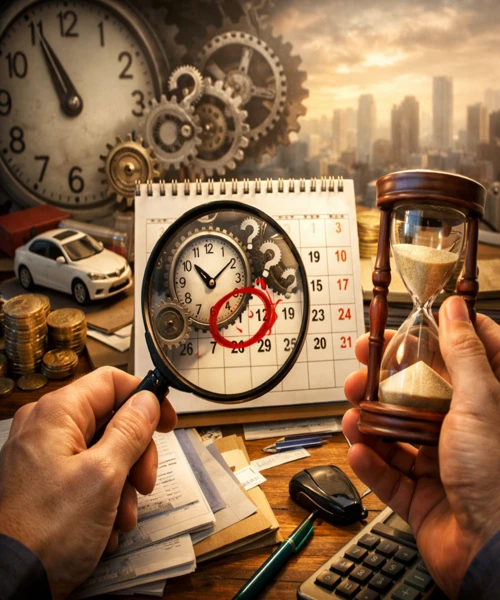 자동차세 결정 시점을 상징한 장면