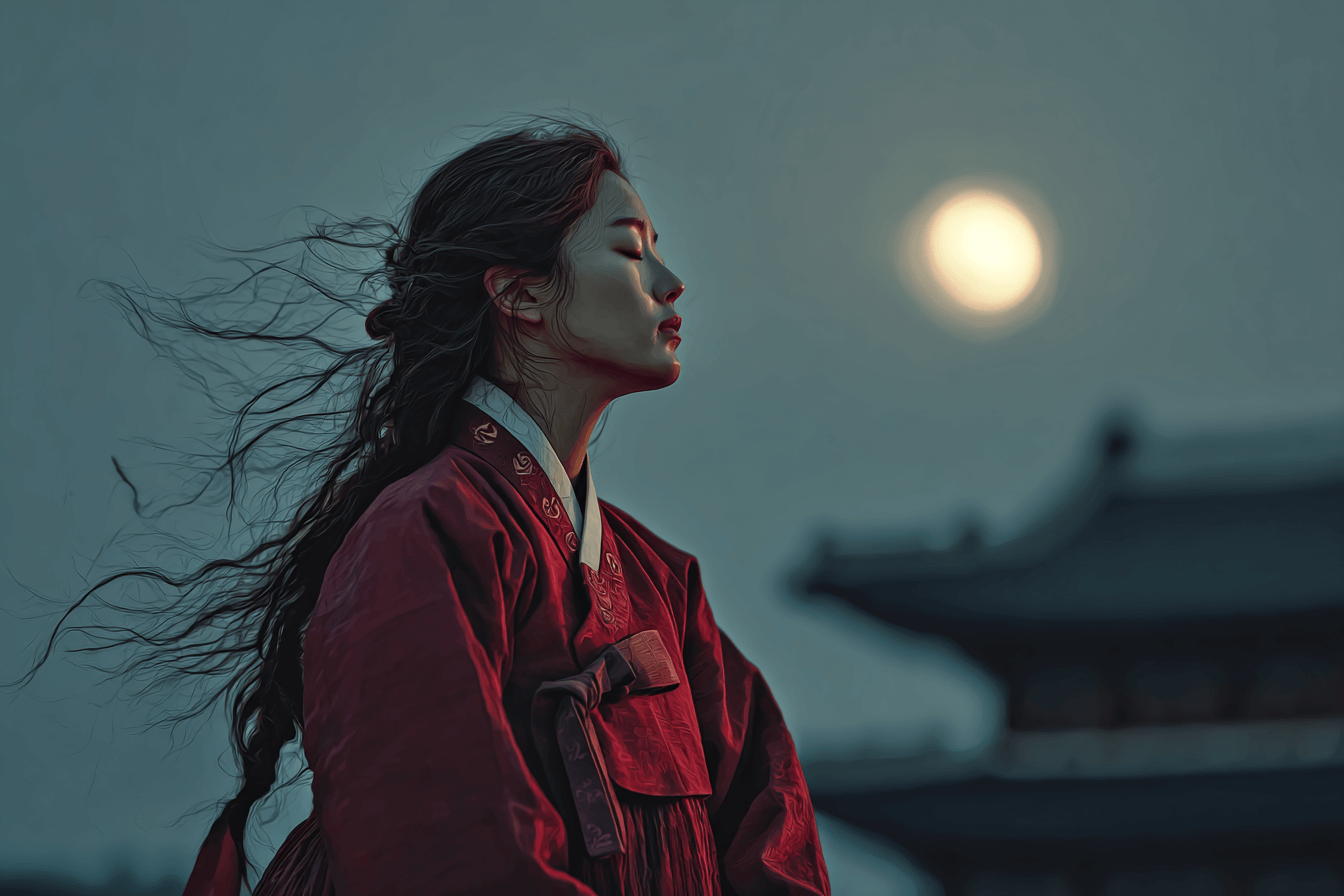 달빛-아래-서-있는-여인-이미지