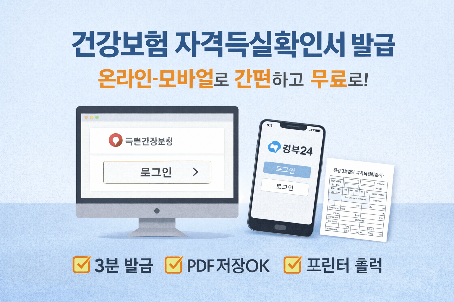 건강보험 자격득실확인서 발급 방법