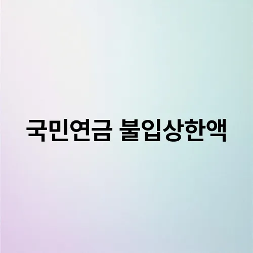 국민연금 불입상한액