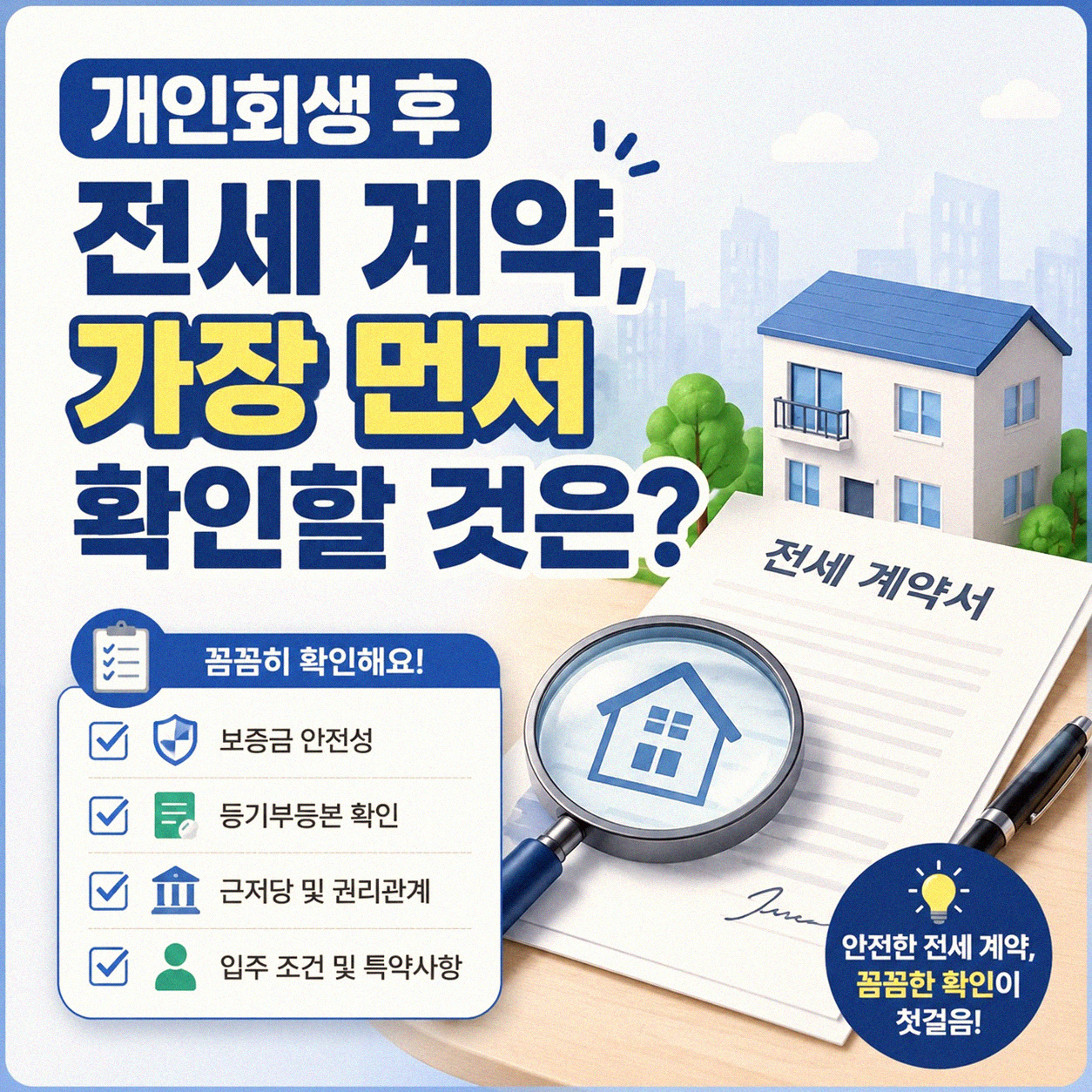 개인회생 인가 후 전셋집 계약, 뭘 먼저 해야 할까