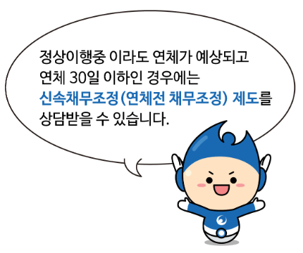 신용회복위원회 신속채무조정 연체기간 사진
