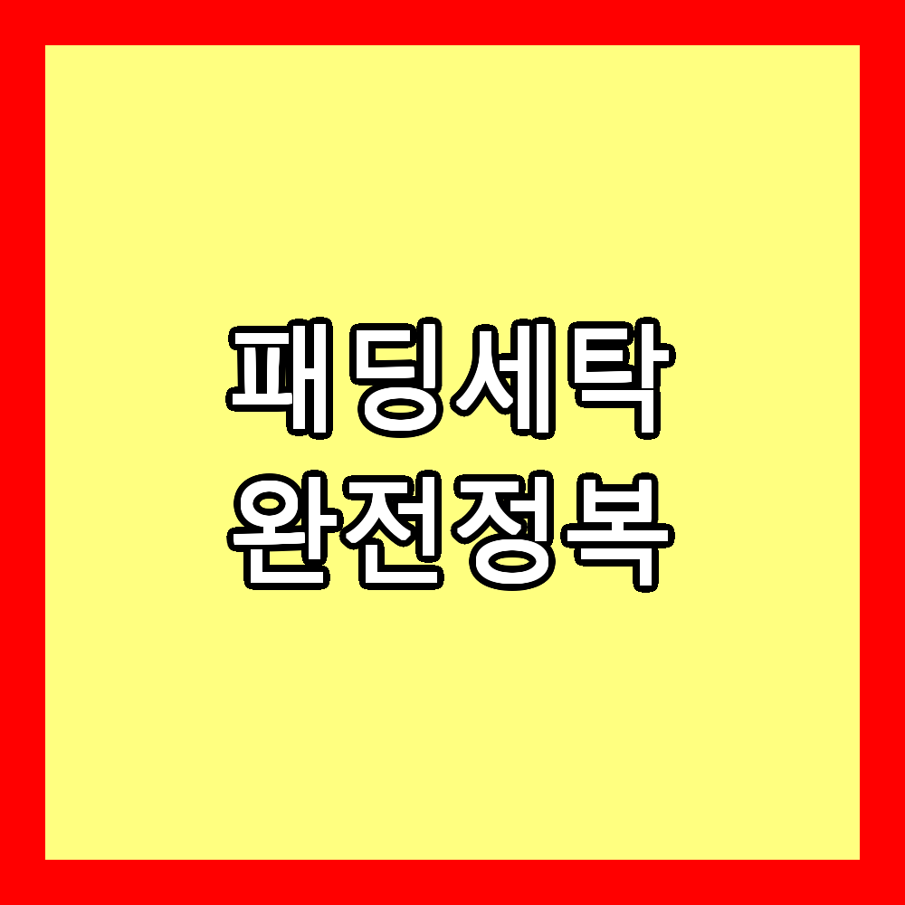 패딩 세탁