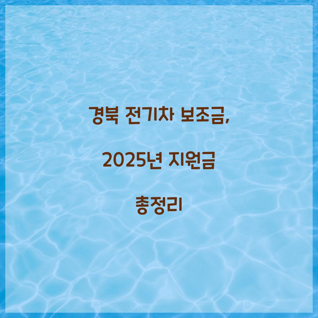 경북 전기차 보조금