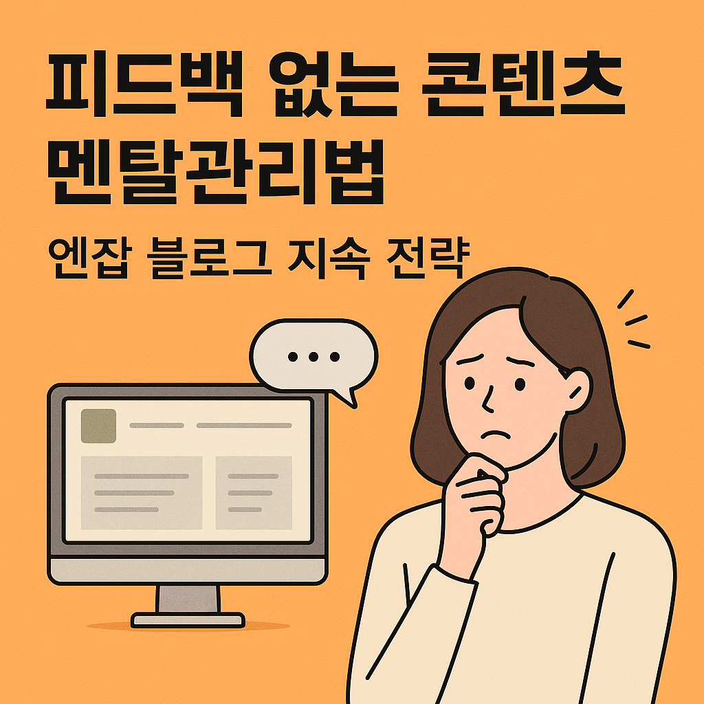 피드백 없는 콘텐츠 멘탈관리법, 엔잡(N잡) 블로그 지속 전략