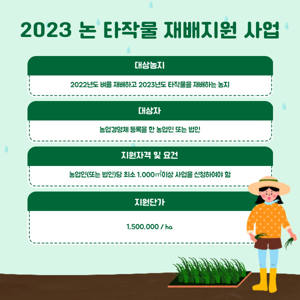 충청북도 2023논타작물재배지원사업