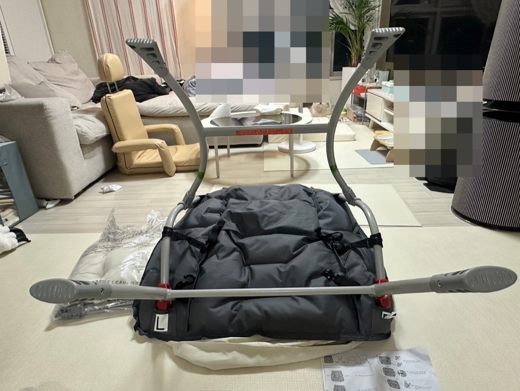 앞다리 폴 끼우기