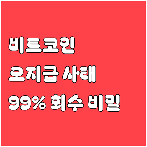 빗썸 비트코인 오지급 사태와 99.7..