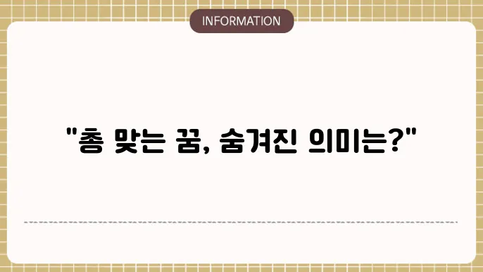 가족에 대한 걱정, 가족이 총 맞는 꿈이 꿈속에서 나타나는 이유는?