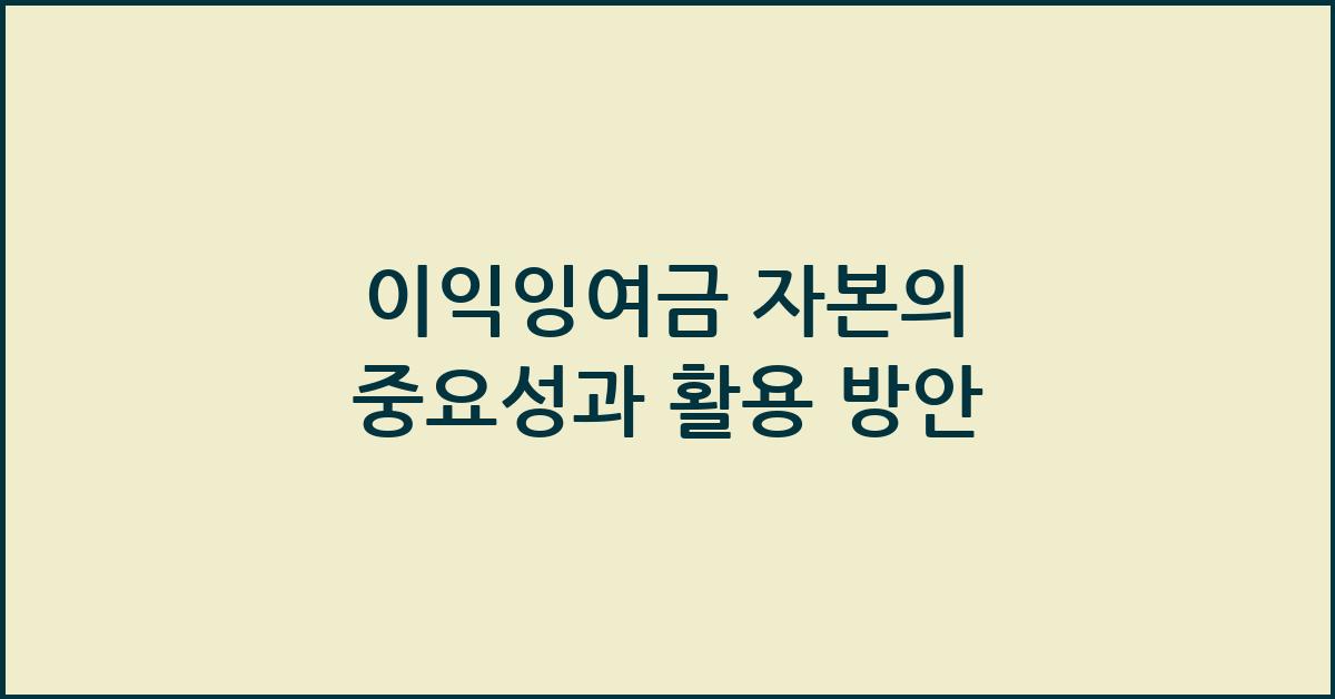 이익잉여금 자본