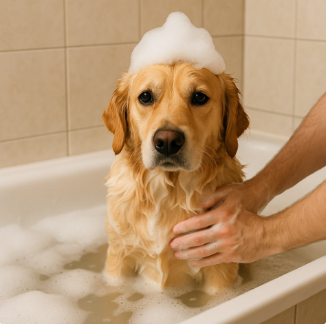 강아지 목욕 관련 사진