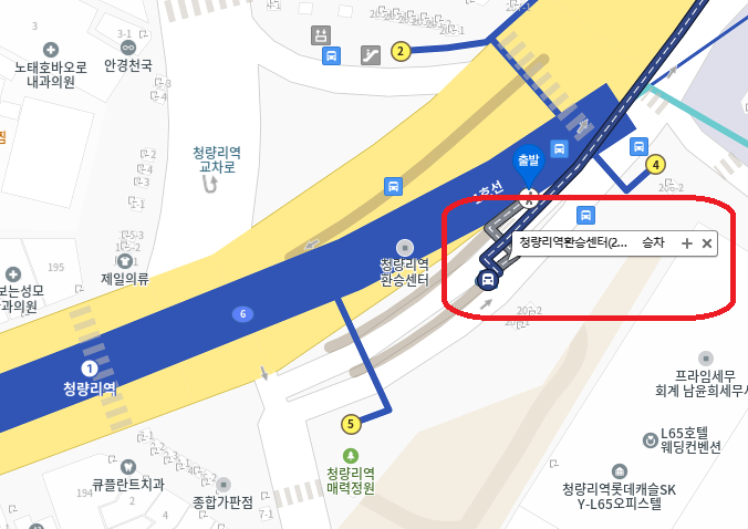 청량리역환승센터 3200번 승차 위치