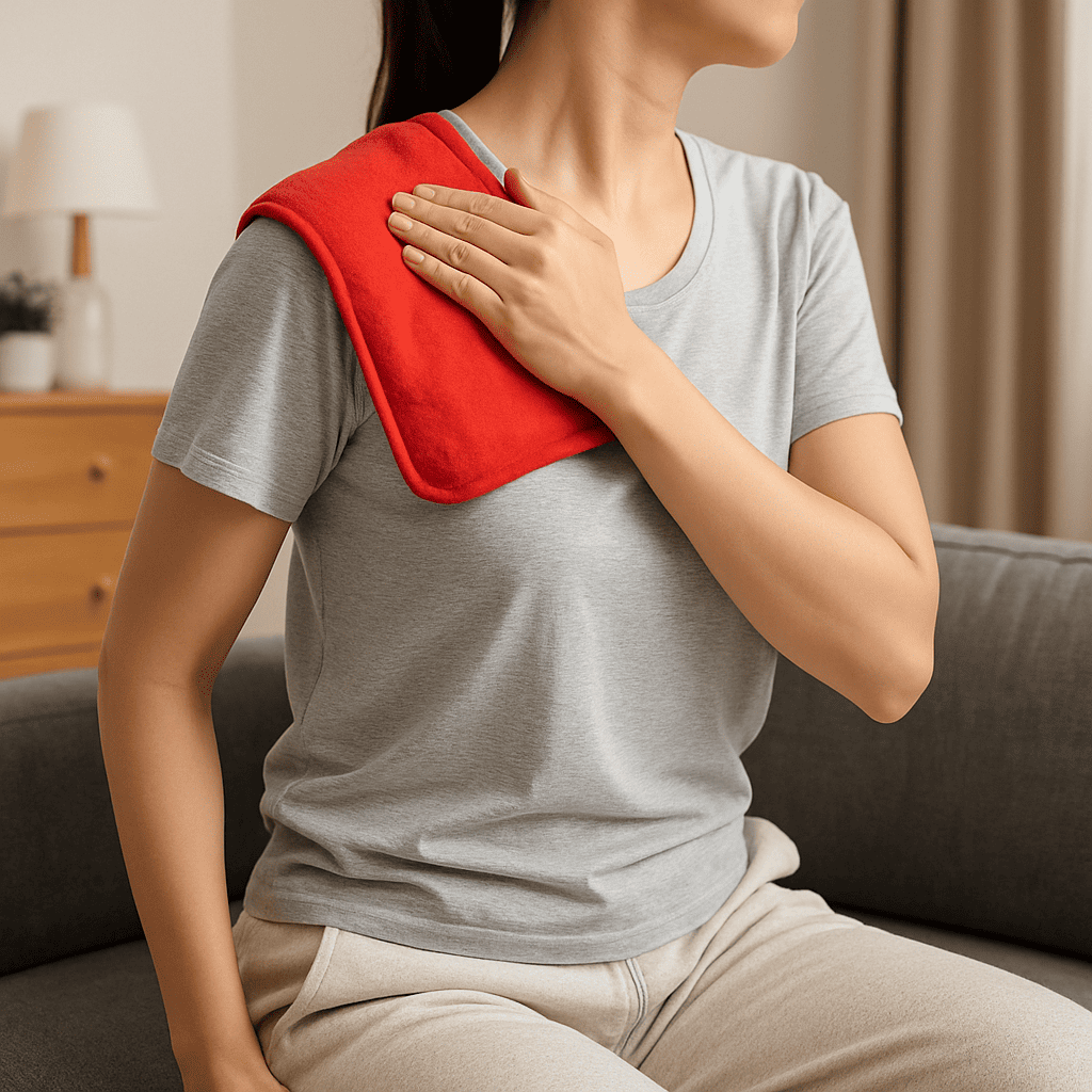 근육통 푸는 방법 중 하나인 온찜질 이미지