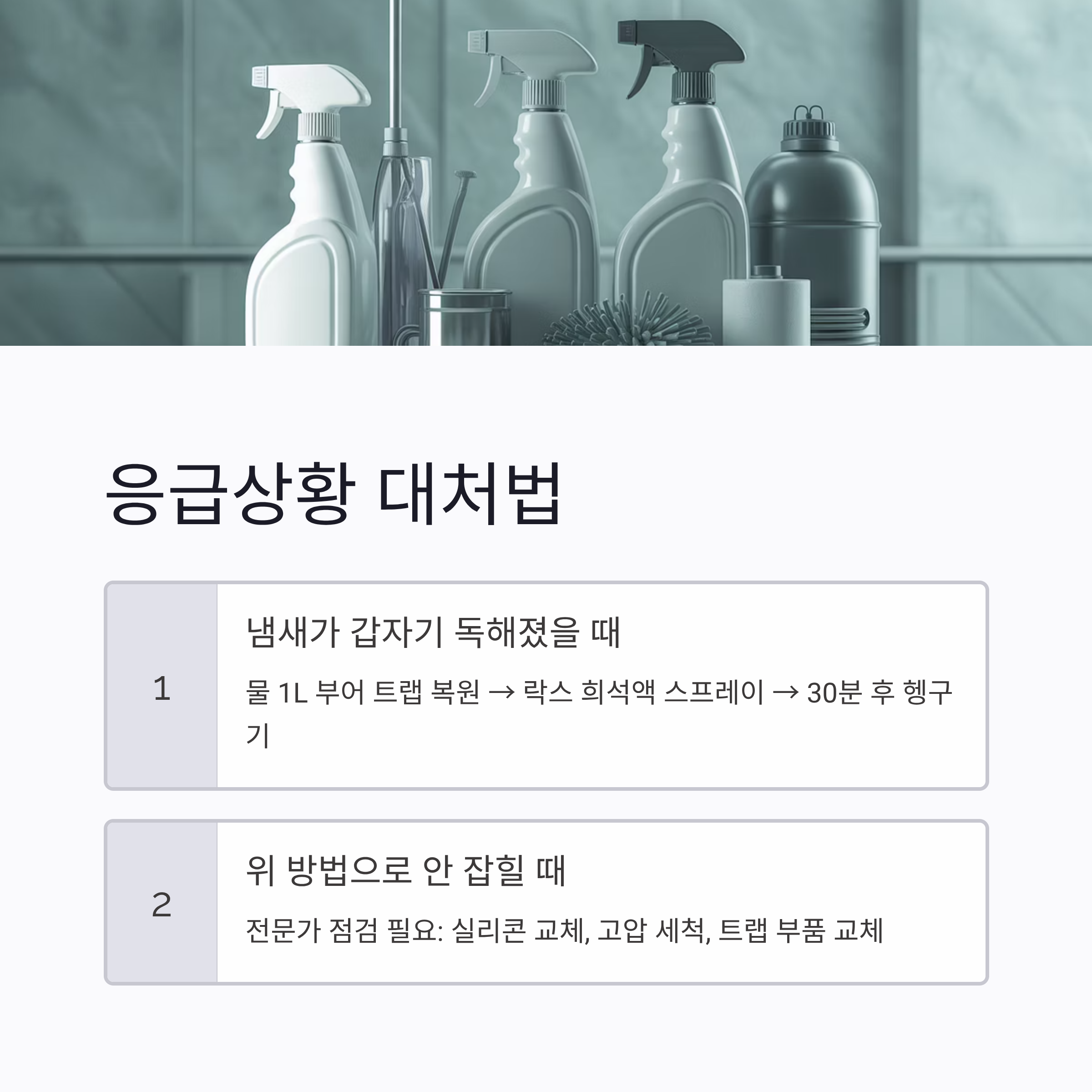 화장실 냄새 없애는 방법 응급상황 대처