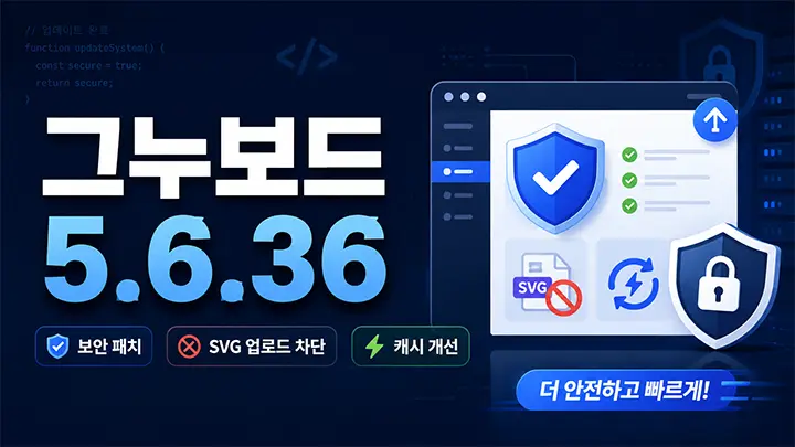 그누보드 5.6.36 보안 패치와 업로드 차단 핵심 안내