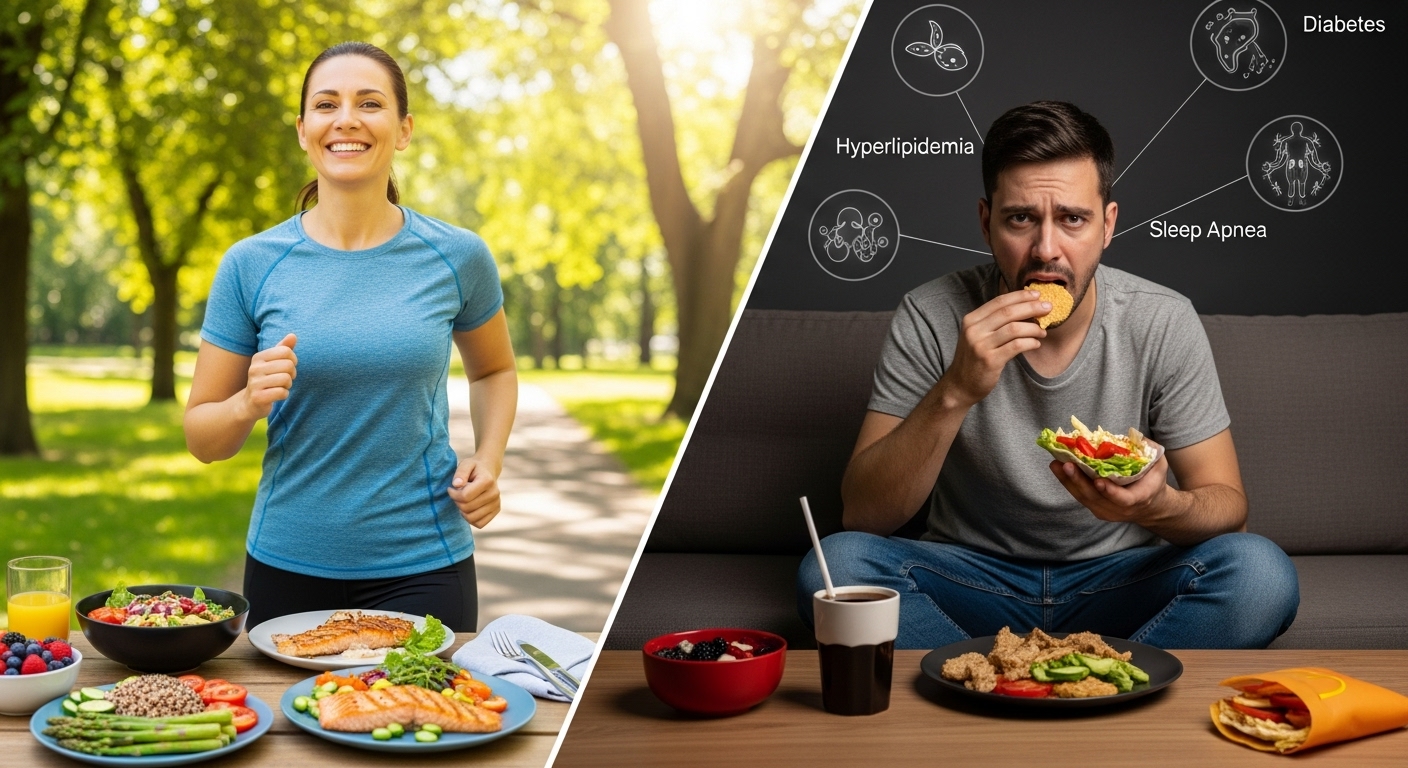 중년 건강을 위한 식단조절 vs 운동 다이어트(체중감량,건강지표,실천가능성)