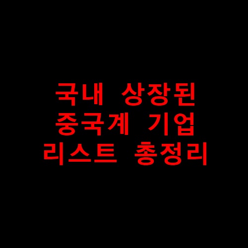 국내상장된중국기업리스트