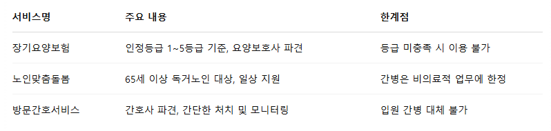 공공 간병 서비스의 한계와 보완 방법