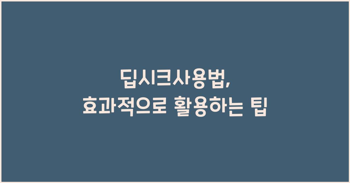 딥시크사용법