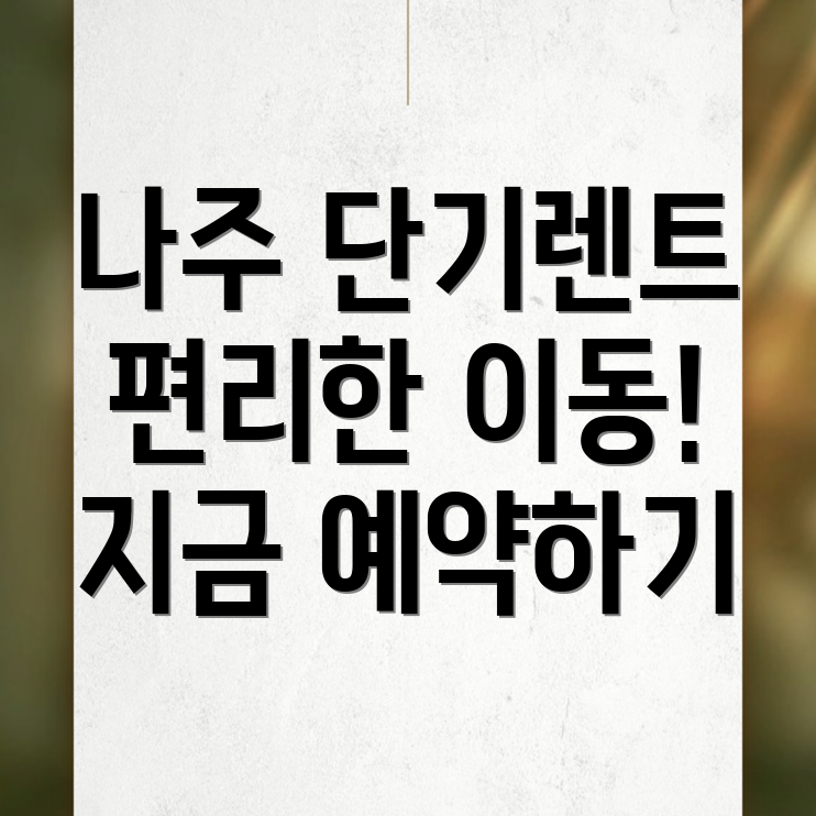 나주 단기렌트카