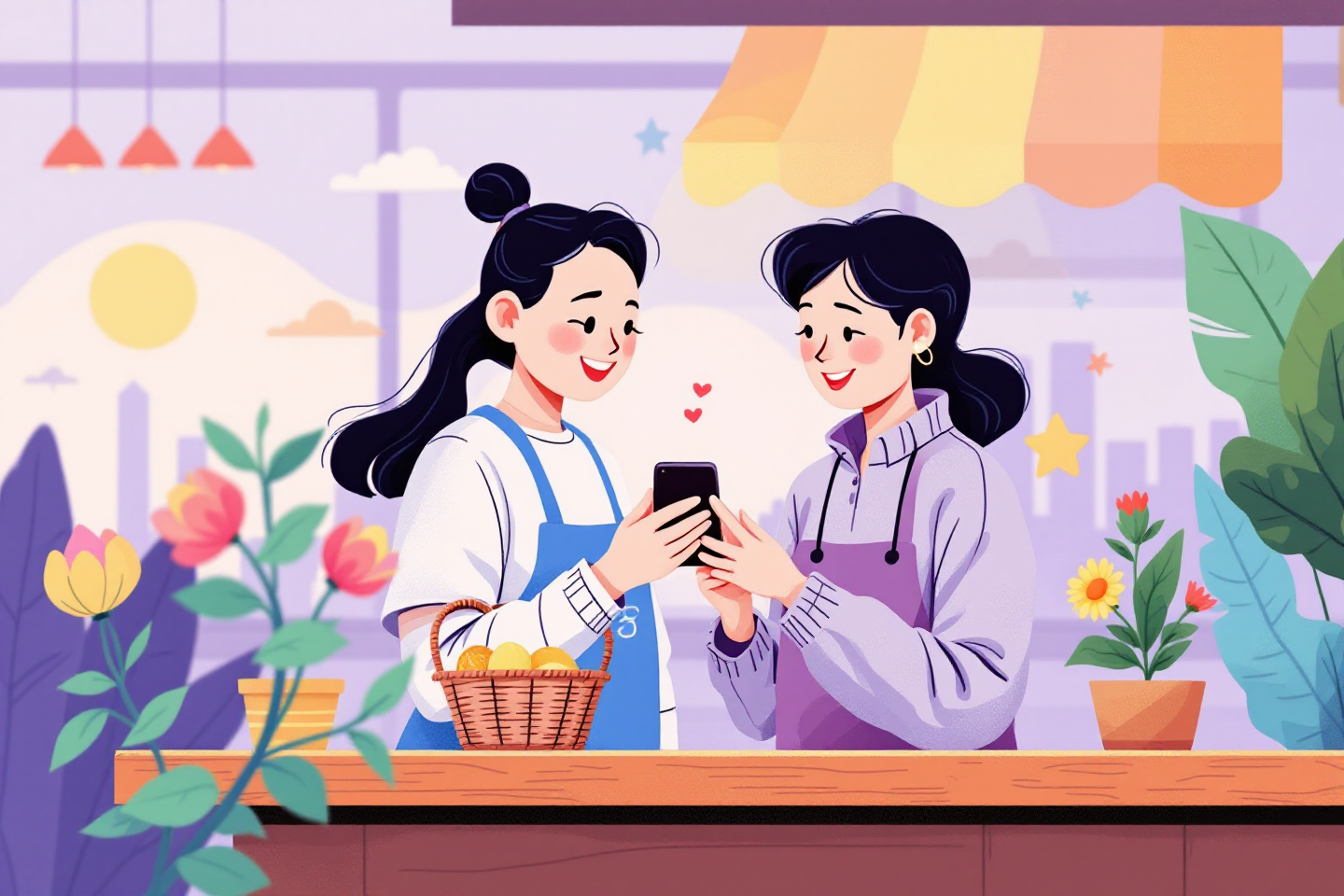 소상공인 비즈플러스카드 휴대폰으로 확인중인 소상공인