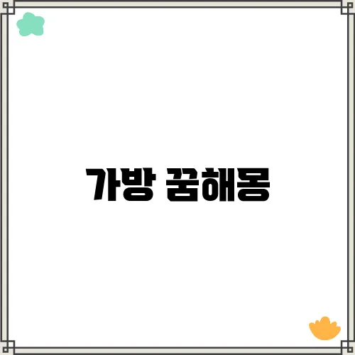 가방 꿈해몽