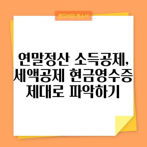 연말정산 소득공제, 세액공제 현금영수증 제대로 파악하기