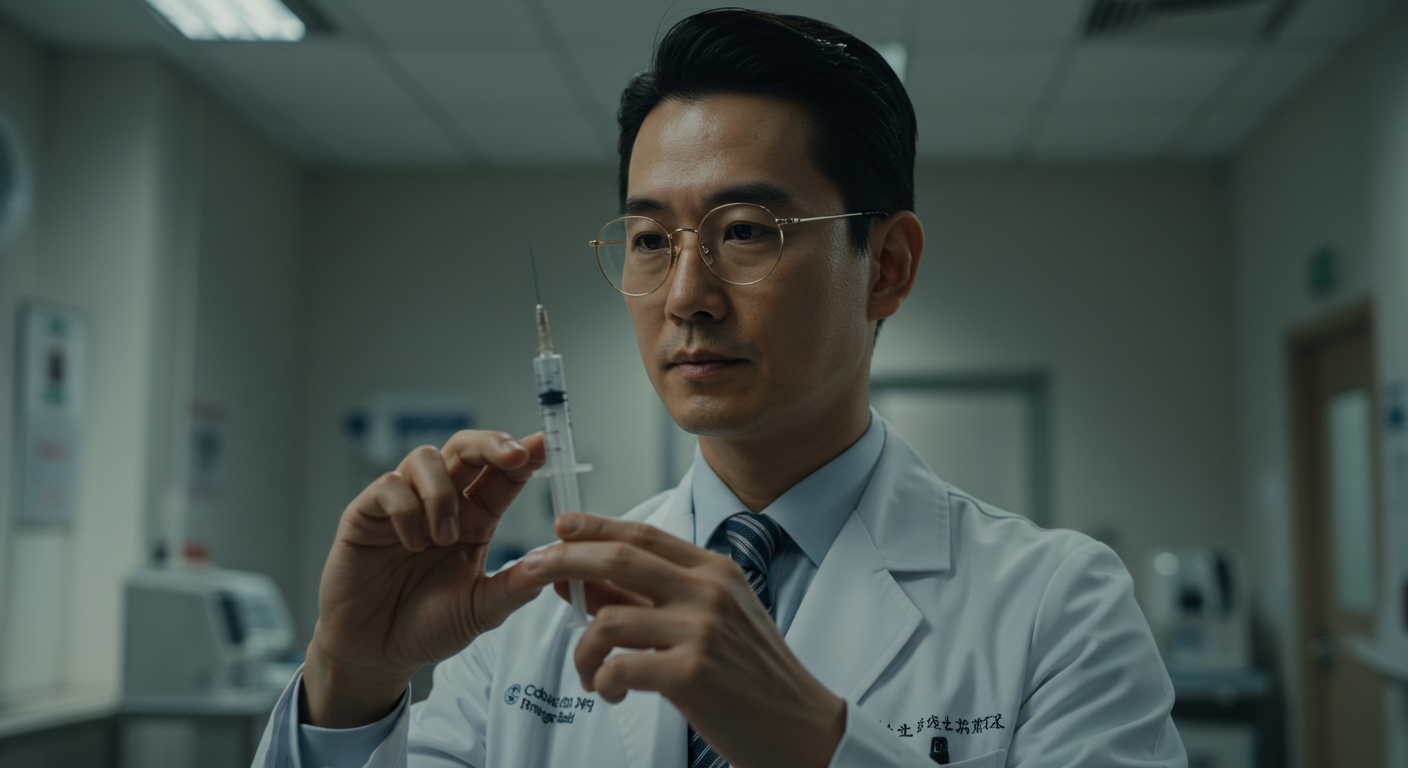 주사기를 들고 있는 의사선생님