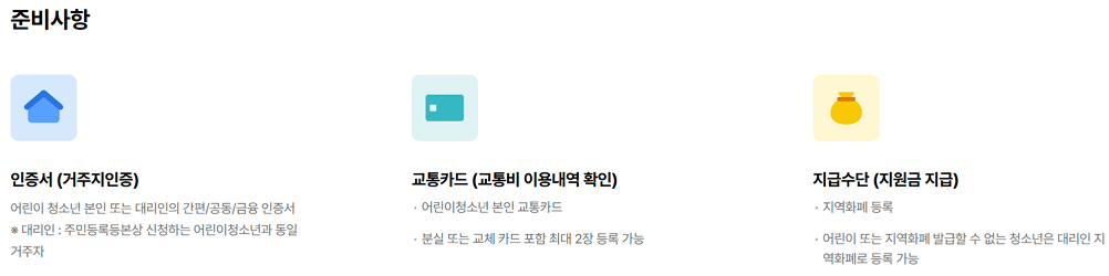 경기도 어린이 청소년 교통비 지원 대상 및 신청 방법