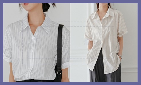 스트라이프 플레어 스커트 코디방법