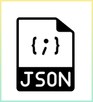 json에 대한 벡터 단색 검정 아이콘
