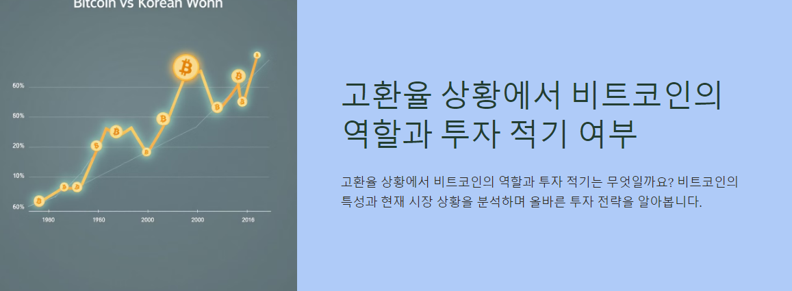 고환율 상황에서 비트코인의 역할