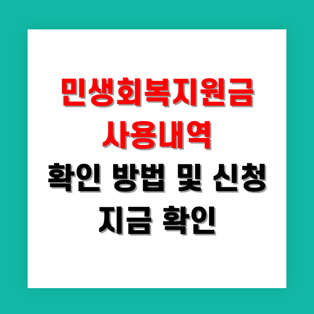 2025년 민생회복지원금 사용내역 확인 방법과 신청 지금 확인