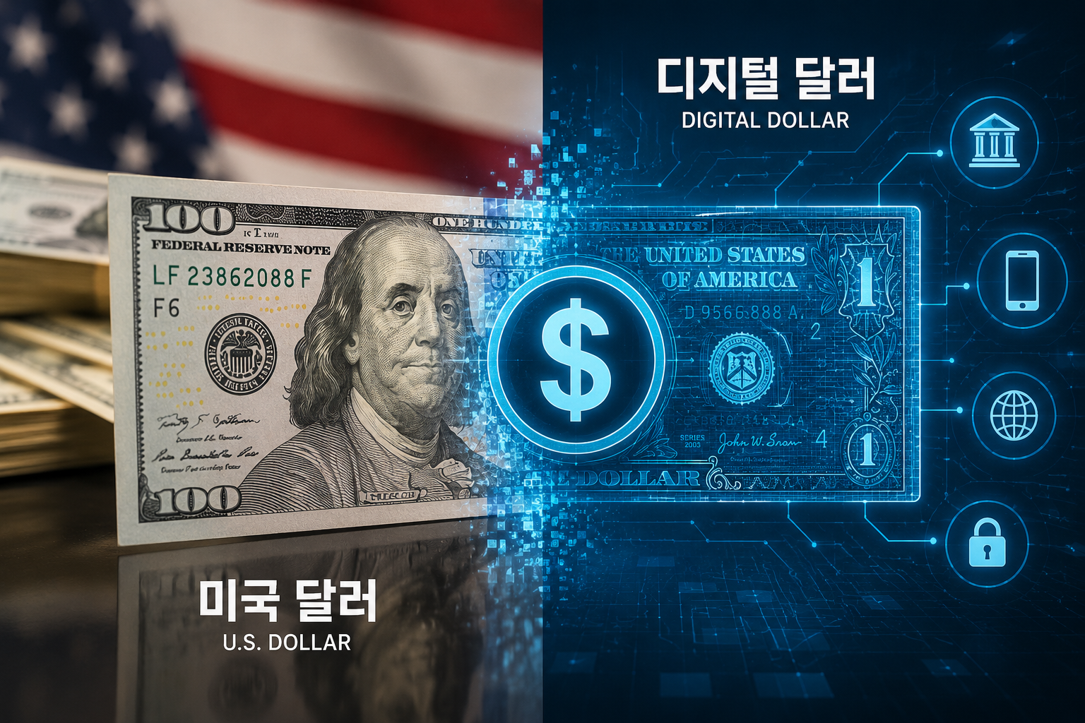 디지털 달러와 미국 달러