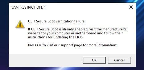 UEFI Secure Boot verification failure