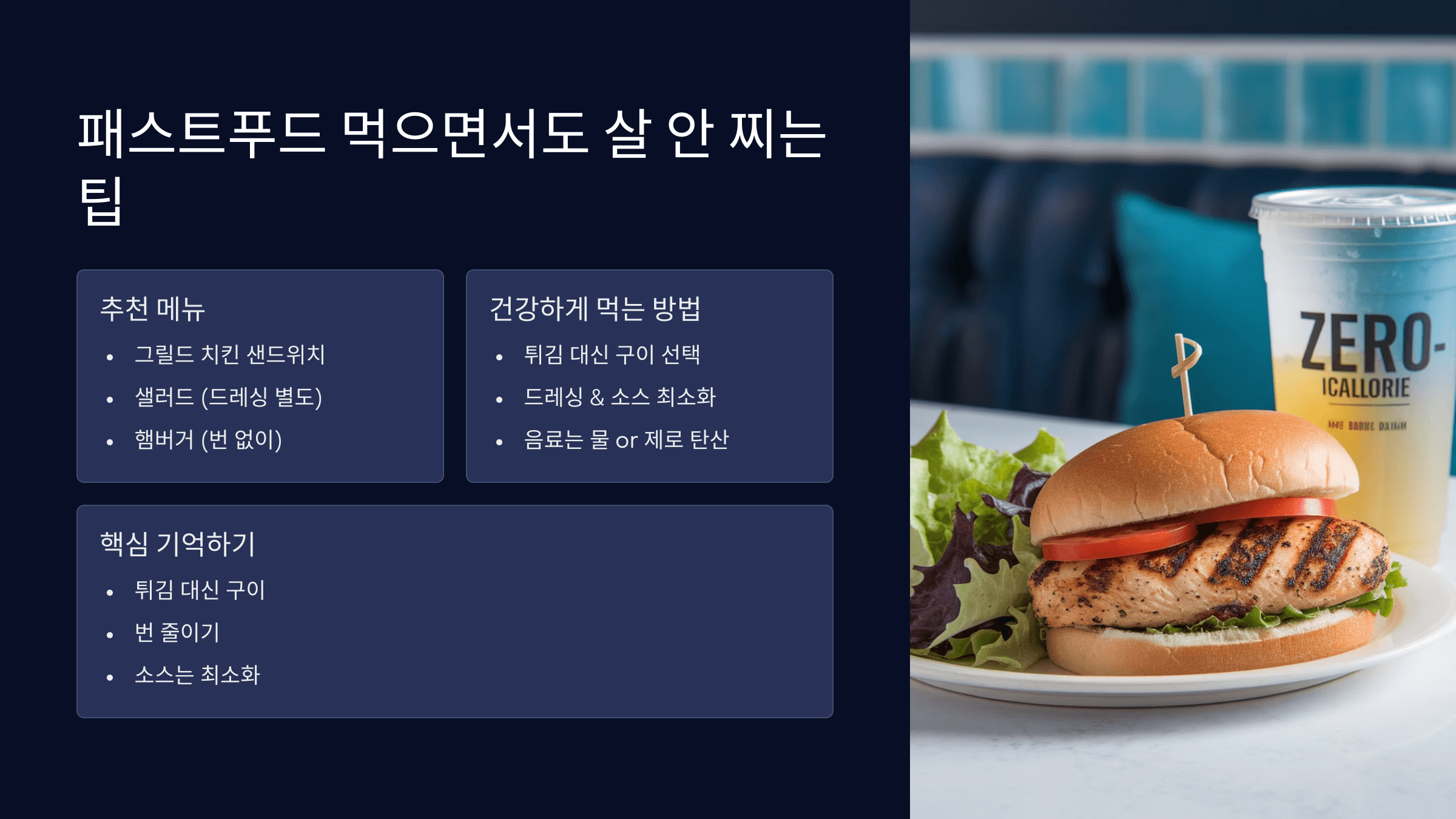 패스트푸드 먹으며 살 안찌는