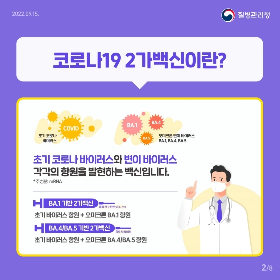 기존백신 보다 효과 탁월 오미크론 대응 가능 코로나19 2가백신