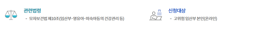 고위험군임산부의료비지원(출처 : 공중보건포털 e-보건소)