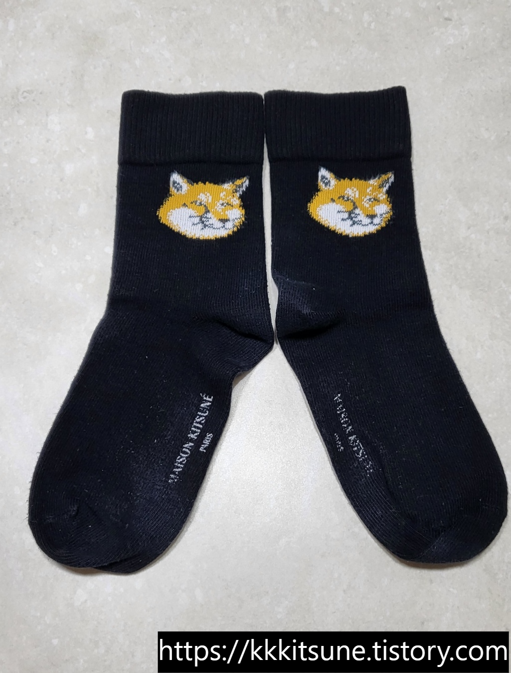 메종키츠네 폭스 헤드 양말 검정 한 짝씩