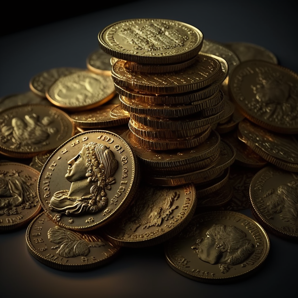 금화가 잔뜩 쌓여있는 모습