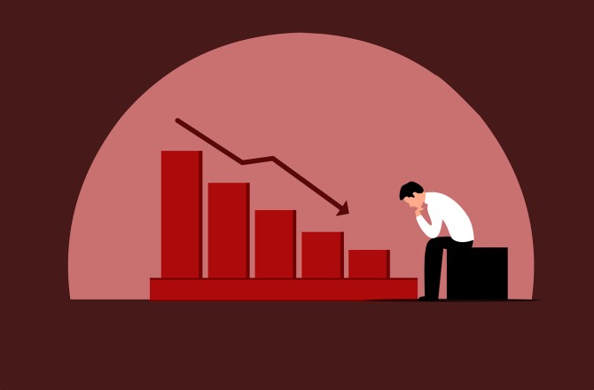 경기침체를 보여주는 이미지