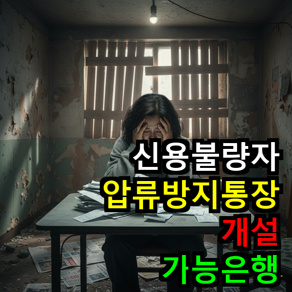 신용불량자 통장압류 통장개설가능은행