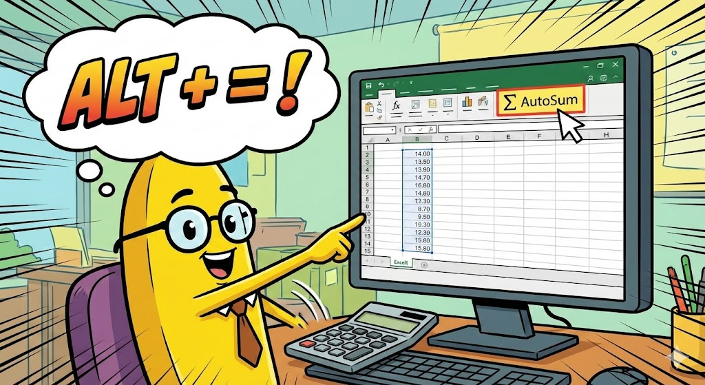 SUM &amp; AVERAGE: 합계와 평균, 드래그 한 번으로 구하는 법