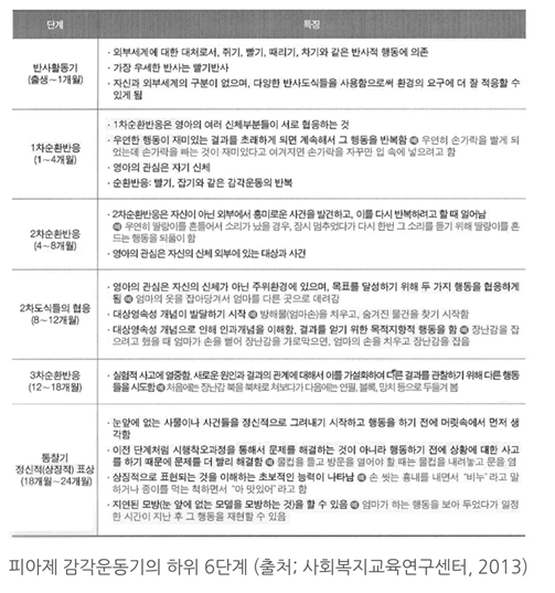 피아제 감각운동기의 하위 6단계