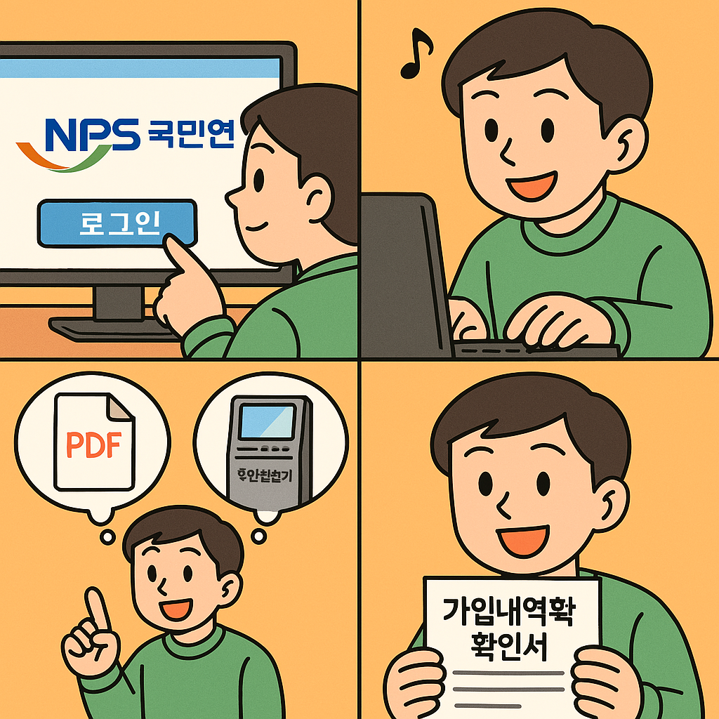 국민연금 가입내역 확인서 발급 방법