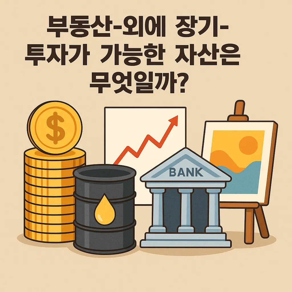 부동산-외에-장기투자가-가능한-금-주식-예술품-원자재를-포함한-일러스트-이미지