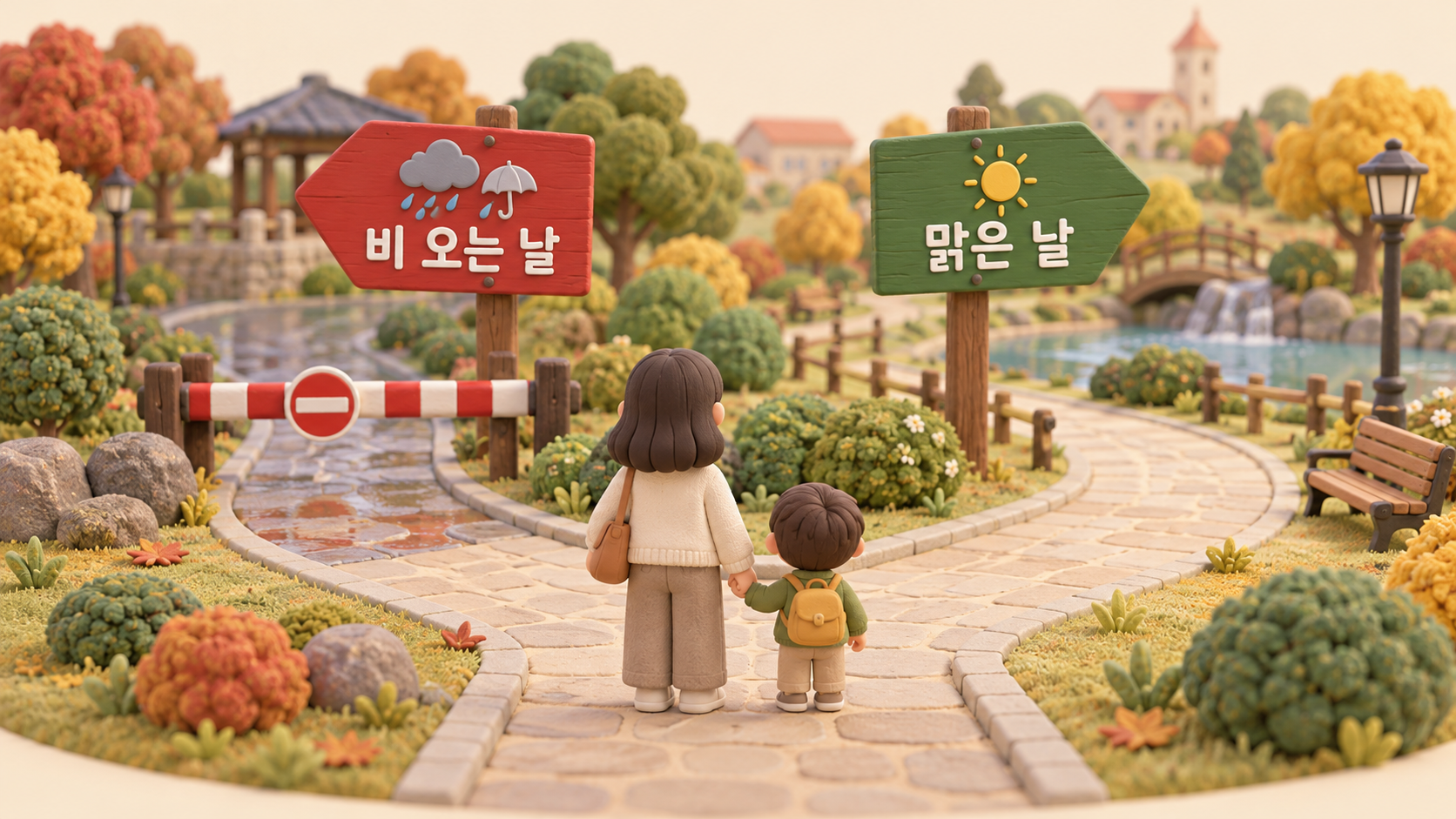 날씨에 따른 코스 갈림길