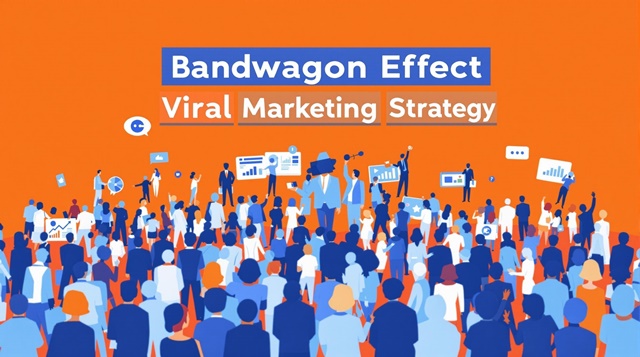 밴드왜건 효과를 활용한 바이럴 마케팅 전략의 썸네일 카드 이미지 많은 사람들이 같은 호응하는 그림
